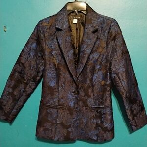 Simply Styled Black and Blue Floral Blazer